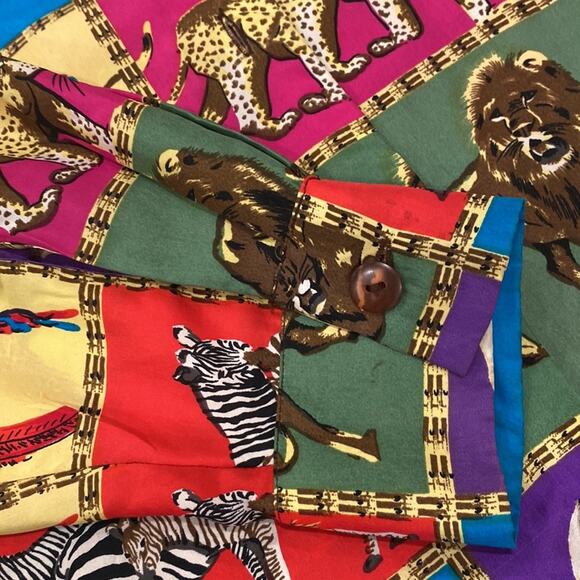 Vintage Womens Top Silk Medium Animal Lover Womens Button down 90s Shirt Medium - Picture 15 of 17